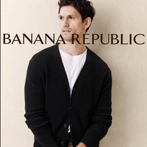 Banana Republic Linen-Cotton Blend Cardigan - Size S - Black - NEW / NWT